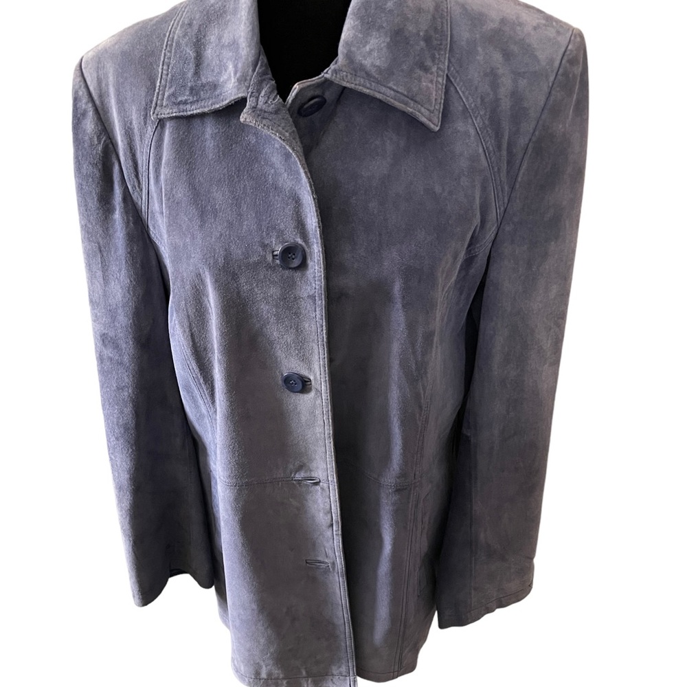 Women’s Leather Blue Button Down Jacket Size Large…Discontinued! - Picture 13 of 13